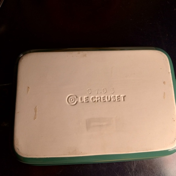 Le Creuset Stoneware Rectangle Baking Casserole Dish Pan Teal  Small 7x5 - Picture 5 of 5